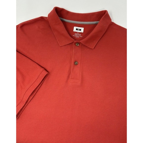 Joseph Abbound Mens Classic Fit‎ Burnt Orange Short Sleeve Polo Shirt Size L - Picture 1 of 10